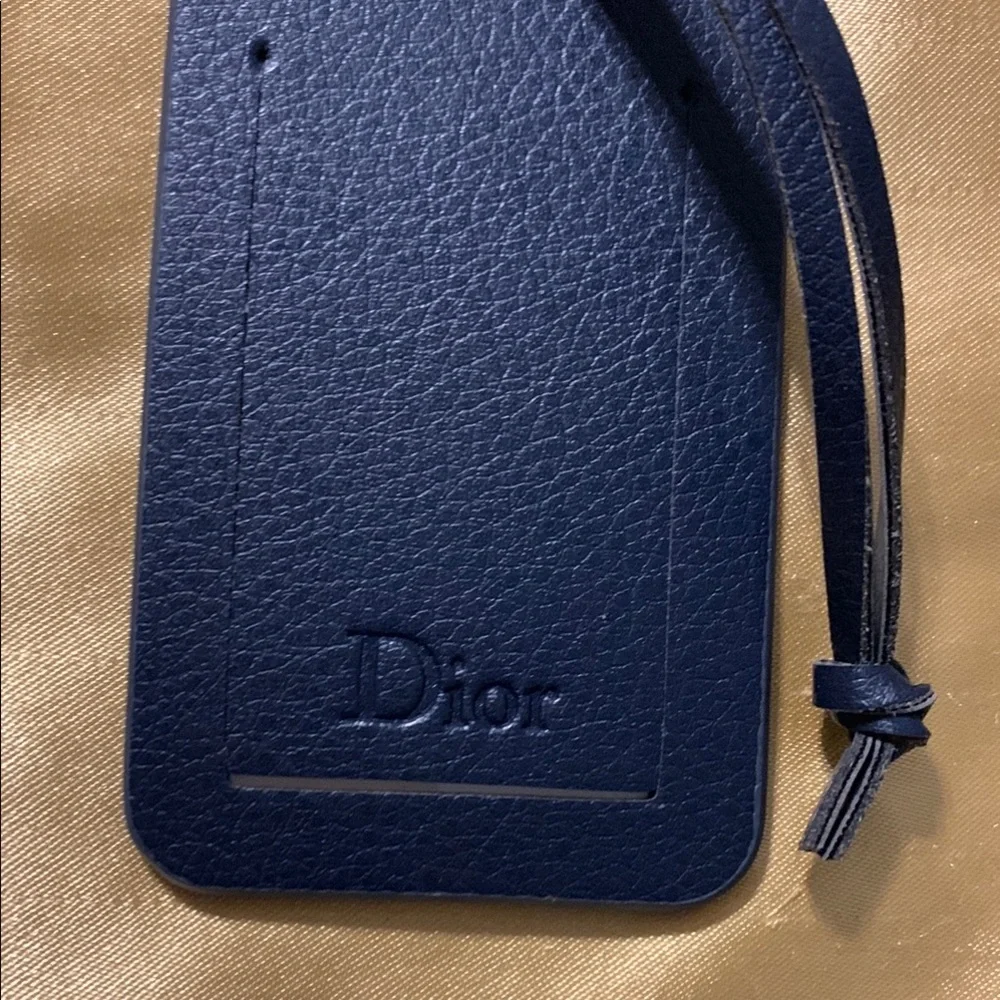 Luxury Dior Blue Leather Luggage Tag NWOT